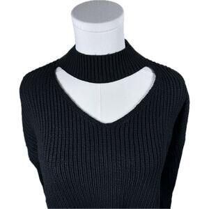 TWO Cable-knit Mock-Neck Choker Sweaters, Bar III, Women’s Large